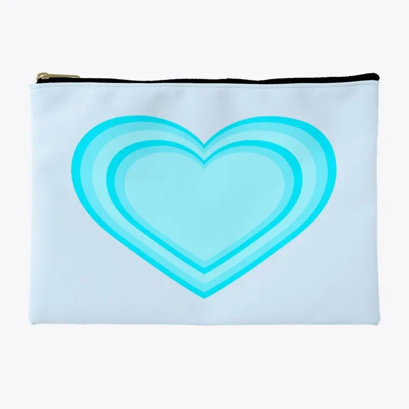 Blue Heart Pencil Bag.